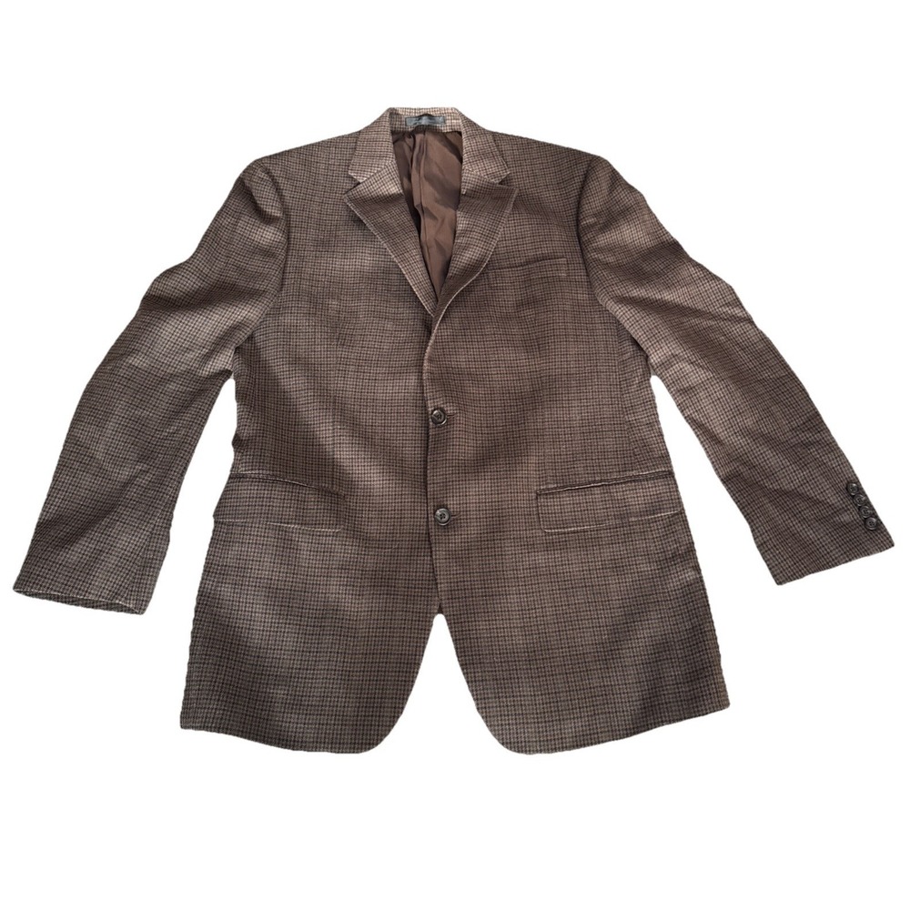 Vintage Polo Ralph Lauren Silk Wool Blazer Jacket Sport Coat Plaid 42R